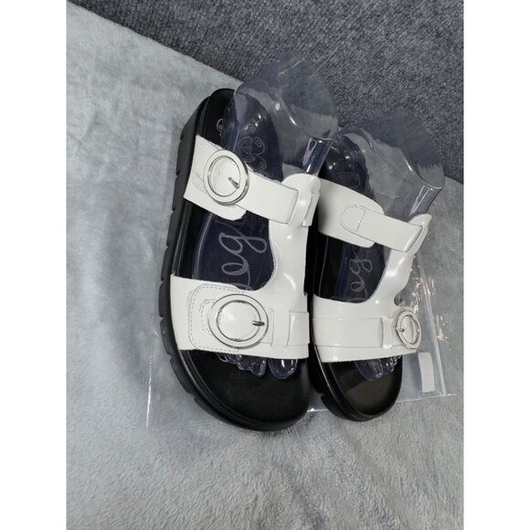Alegria womens size 9  EURO 39 White Leather Sandals With Buckles slip on - Picture 9 of 16